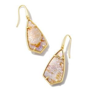 Kendra Scott  Shell and gold-plated brass drop earrings